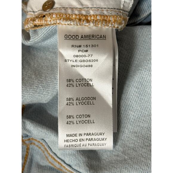 Good American Jeans Good Boy High Waist Slit Hem Boyfriend blue Plus size 18 - Picture 5 of 6
